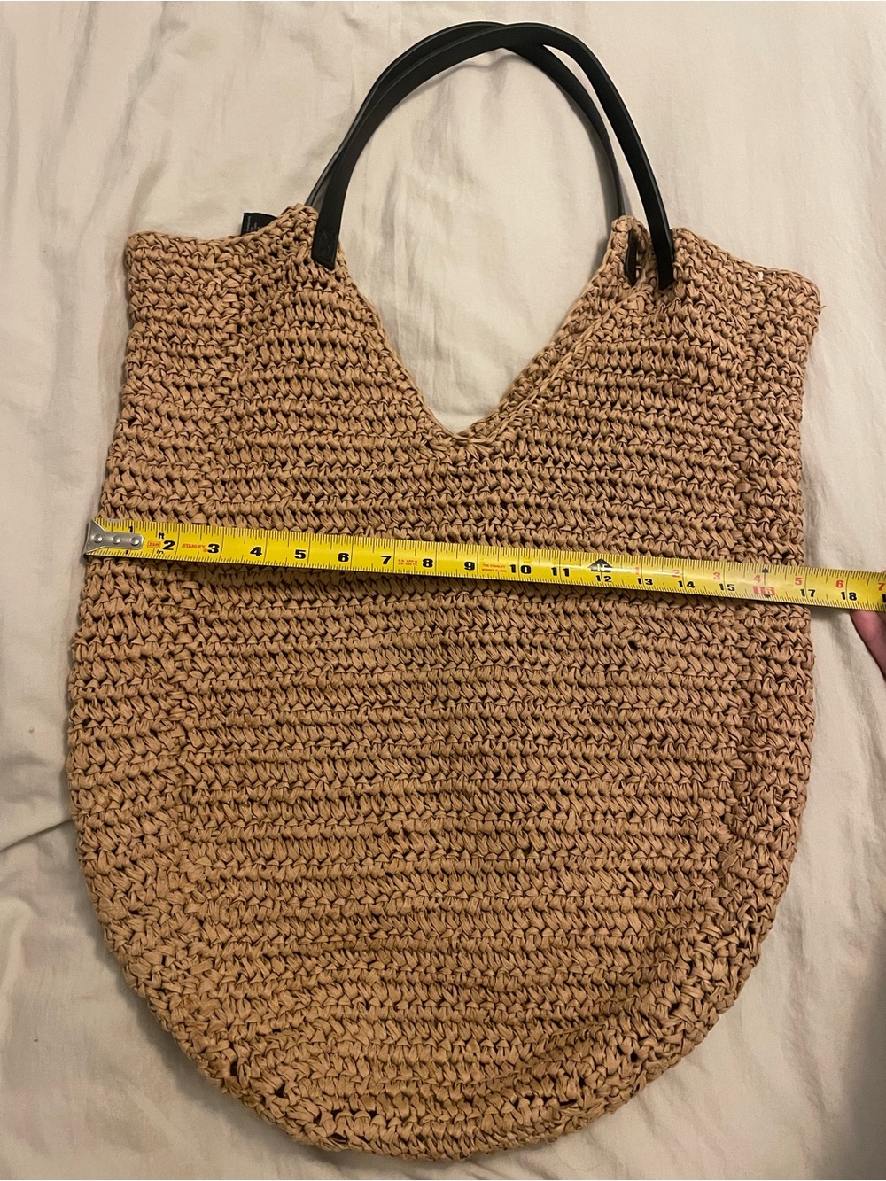 Banana Republic Natural Woven Tote with Black Handles - Picture 6 of 6